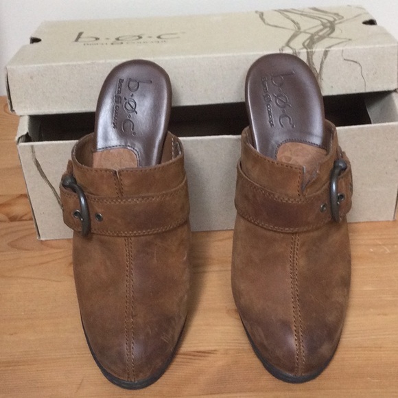 Born Concept Distressed Tan Leather 4” Mules - Picture 3 of 8